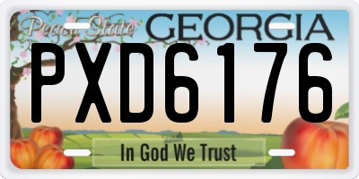 GA license plate PXD6176