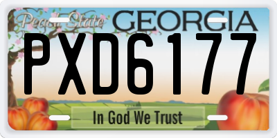 GA license plate PXD6177