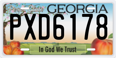 GA license plate PXD6178