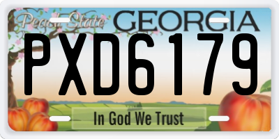 GA license plate PXD6179