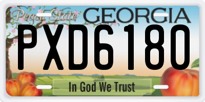 GA license plate PXD6180