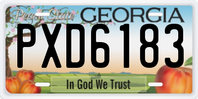 GA license plate PXD6183