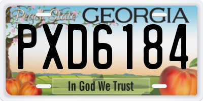 GA license plate PXD6184