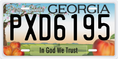 GA license plate PXD6195