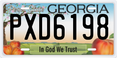 GA license plate PXD6198