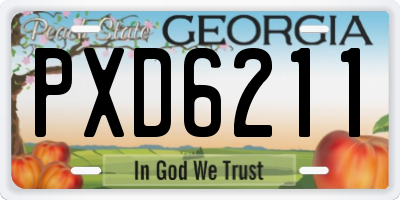 GA license plate PXD6211