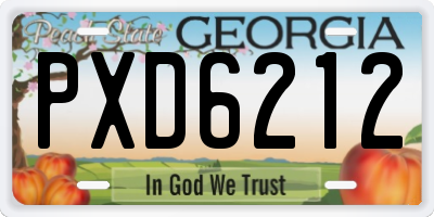 GA license plate PXD6212