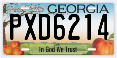 GA license plate PXD6214
