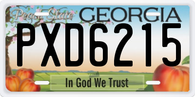 GA license plate PXD6215