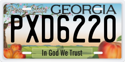 GA license plate PXD6220