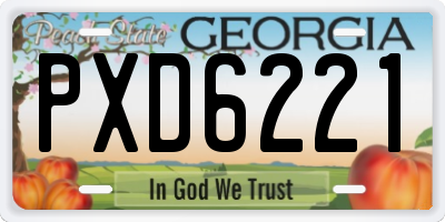 GA license plate PXD6221