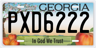 GA license plate PXD6222