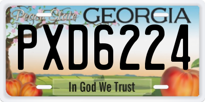 GA license plate PXD6224