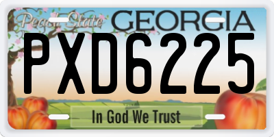 GA license plate PXD6225