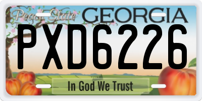 GA license plate PXD6226