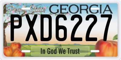 GA license plate PXD6227