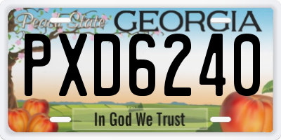 GA license plate PXD6240