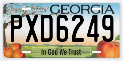 GA license plate PXD6249