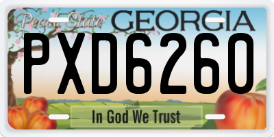 GA license plate PXD6260