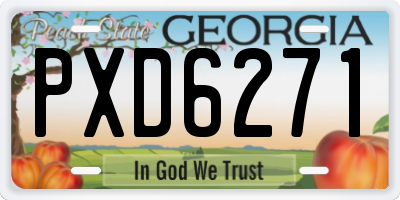 GA license plate PXD6271