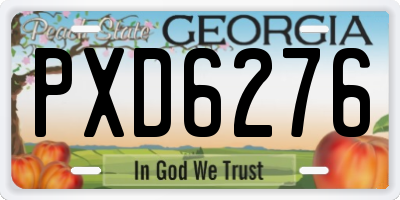 GA license plate PXD6276