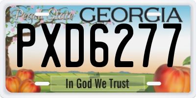 GA license plate PXD6277