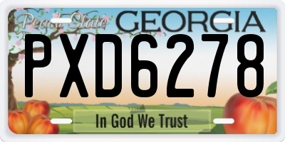 GA license plate PXD6278
