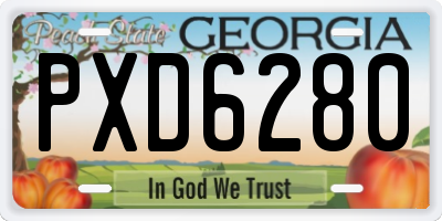 GA license plate PXD6280