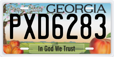 GA license plate PXD6283