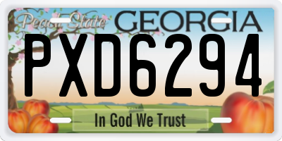 GA license plate PXD6294