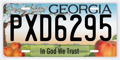 GA license plate PXD6295