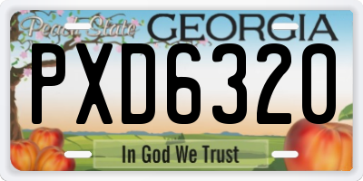 GA license plate PXD6320