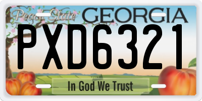 GA license plate PXD6321