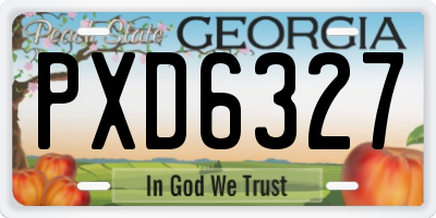 GA license plate PXD6327
