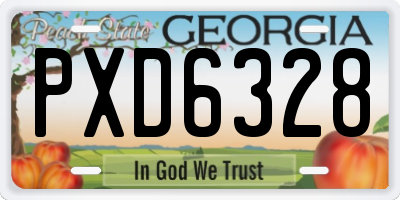 GA license plate PXD6328