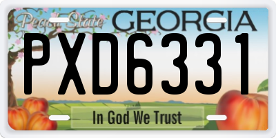 GA license plate PXD6331
