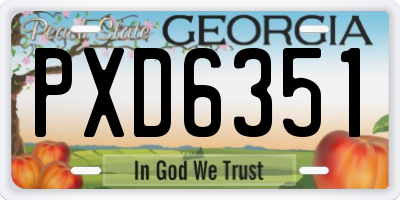GA license plate PXD6351