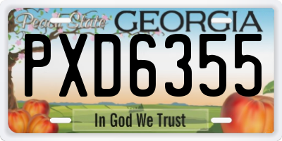 GA license plate PXD6355