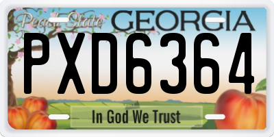 GA license plate PXD6364