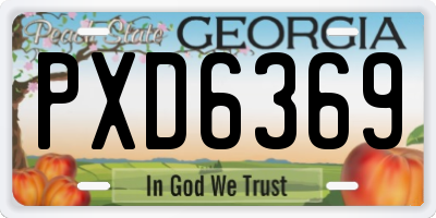 GA license plate PXD6369