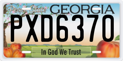 GA license plate PXD6370