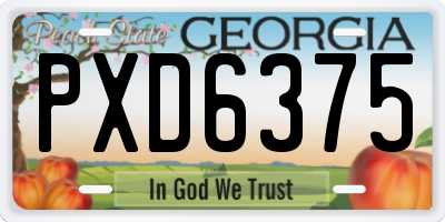 GA license plate PXD6375