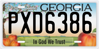 GA license plate PXD6386