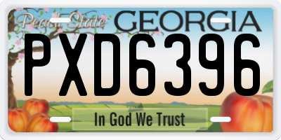 GA license plate PXD6396