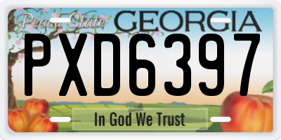 GA license plate PXD6397