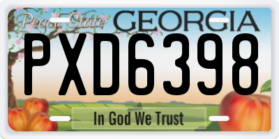 GA license plate PXD6398