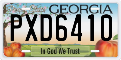 GA license plate PXD6410