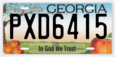 GA license plate PXD6415