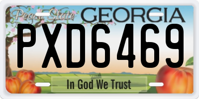 GA license plate PXD6469