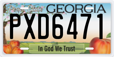 GA license plate PXD6471